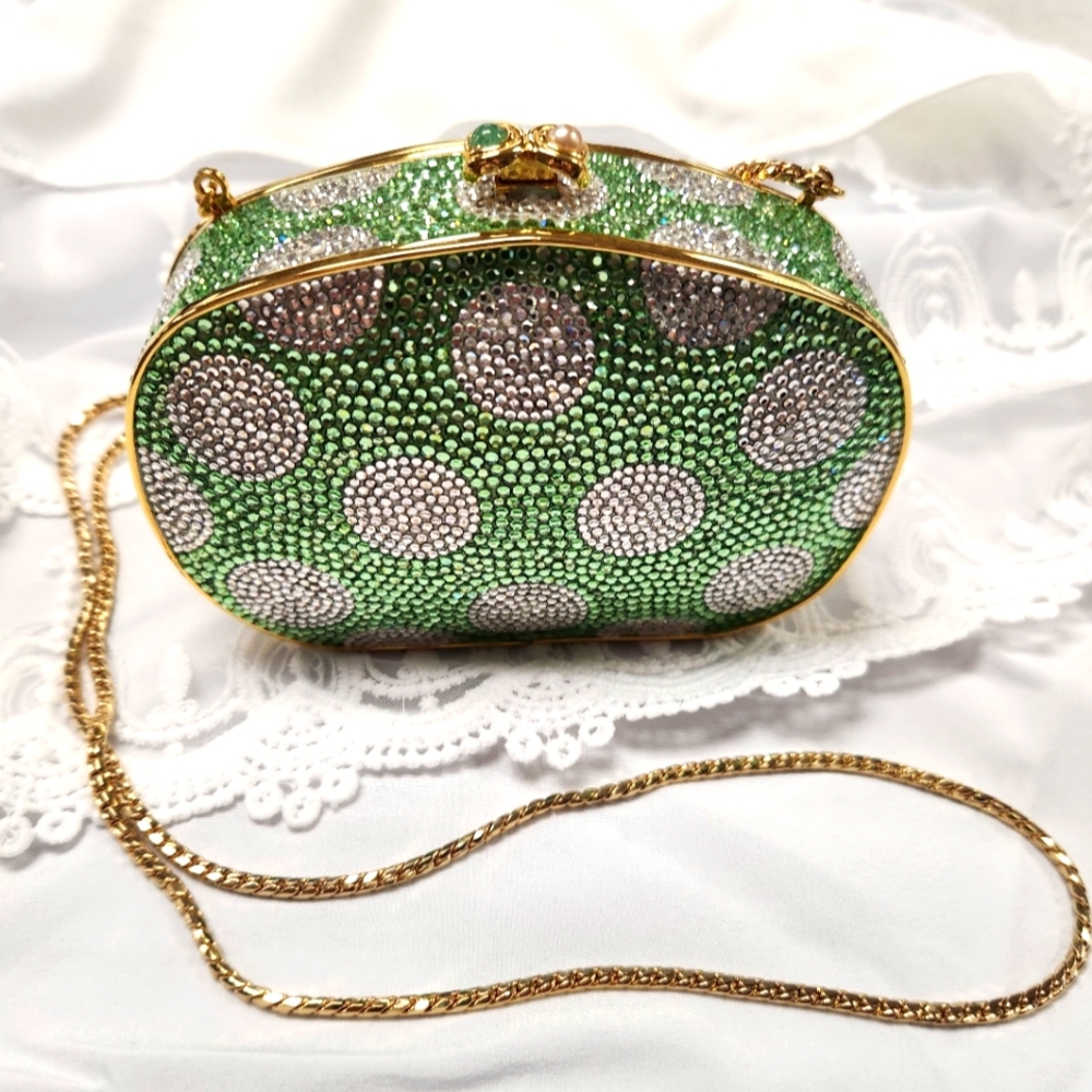 Judith Leiber Swarovski Crystal Oval Clutch